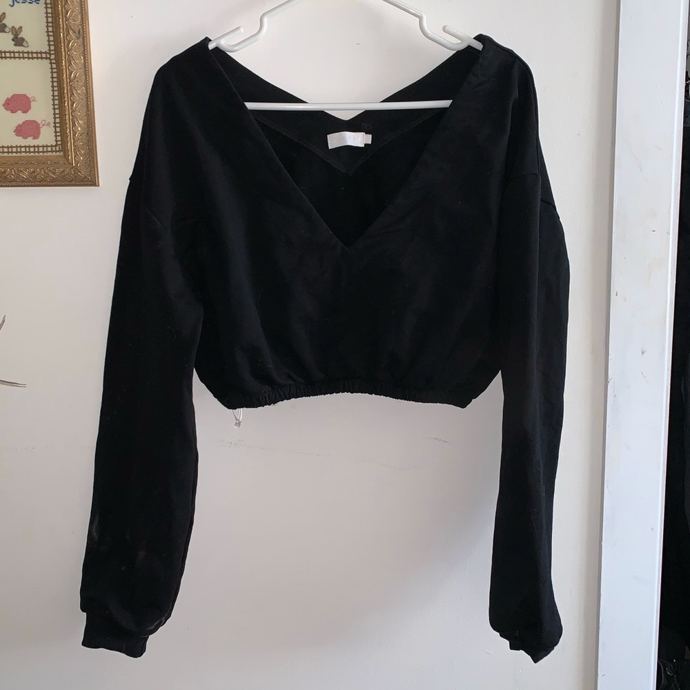Meshki Black Off-Shoulder Sweater